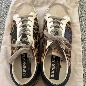 Golden Goose Superstar leopard calf hair sneakers